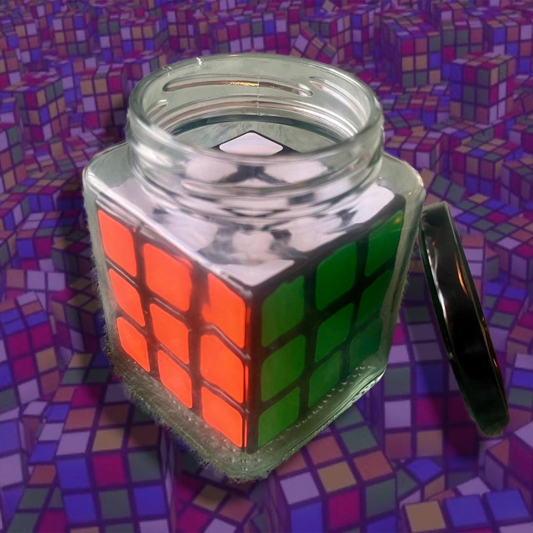 Rubik’s Style Puzzle Cube in a Jar – Impossible Bottle Puzzle, Curiosity, Oddity