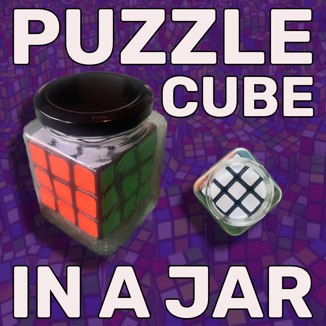 Rubik’s Style Puzzle Cube in a Jar – Impossible Bottle Puzzle, Curiosity, Oddity