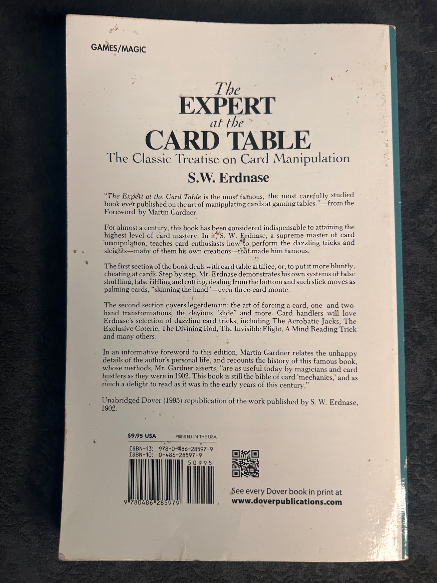 The Expert at the Card Table By S.W. Erdnase
