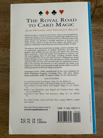 The Royal Road to Card Magic Jean Hugard & Frederick Braué (card back)