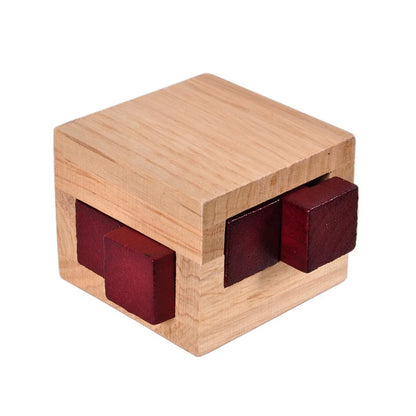 Luban Lock Box Brain Teaser,  Wooden Magic Puzzle IQ Challenge